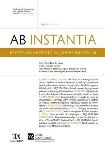 AB Instantia - 2016, Ano IV, n.º 6, Anual - eBook - INSTITUTO DO CONHECIMENTO DA ABREU ADVOG